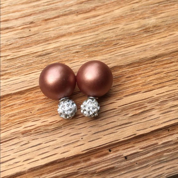 Light‎ Brown Diamond Earring Set - Picture 1 of 2